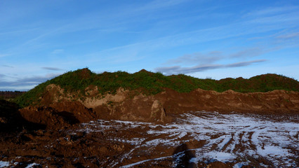 landscape with mountains and blue sky