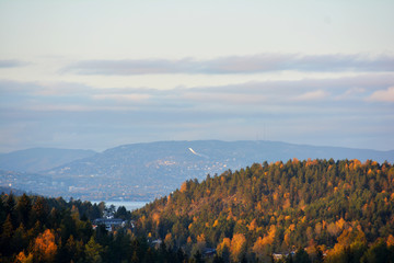 Blick auf Oslo aus der Ferne 