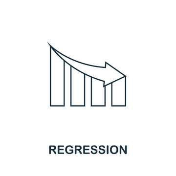 Regression Icon Outline Style. Thin Line Creative Regression Icon For Logo, Graphic Design And More