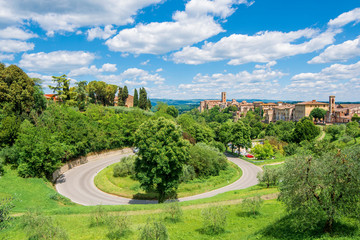 Fototapeta premium Winding Road at Colle di Val d'Elsa (Italy)