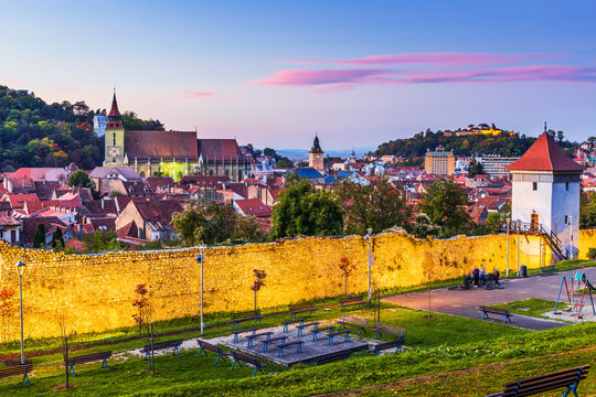 Brasov, Romania. Old town panorama. 