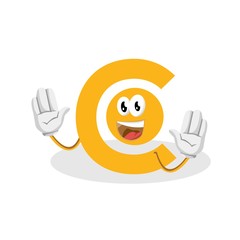 Logo icon Letter C. Initial letter C Design Smile vector.