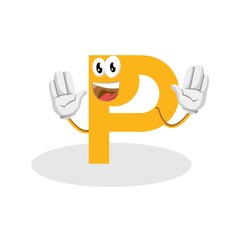 Logo icon Letter P. Initial letter P Design Smile vector.