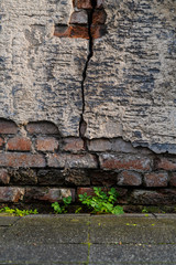 Mauer Hintergrund Backsteine Vintage Verfall Struktur Oberfläche Beton Putz