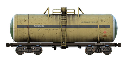 Naklejka premium 3d-render of cargo railroad fuel tank