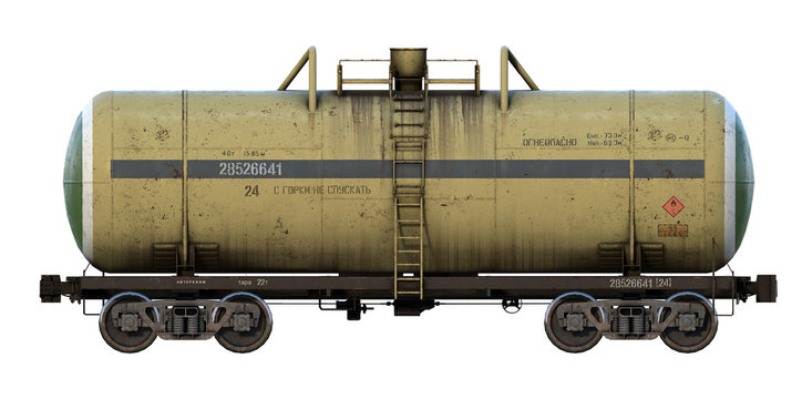 3d-render of cargo railroad fuel tank