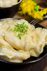 Dumplings, filled with cheese.