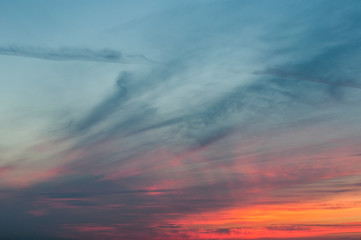 Fototapeta na wymiar Beautiful sunset sky with amazing colorful clouds.