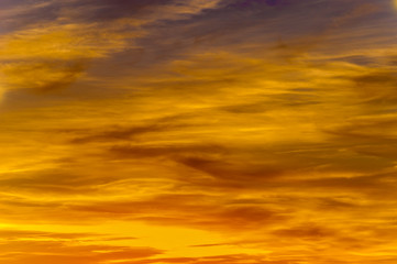 Beautiful sunset sky with amazing colorful clouds.