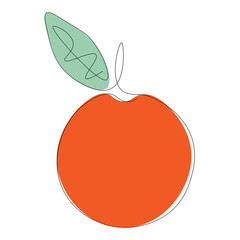 Orange icon, fresh fruit vector illustration	