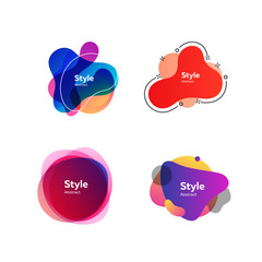 Bright abstract badges set