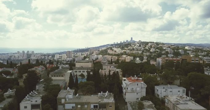 Aerial view of the city of Haifa, Israel, The capital of the North.