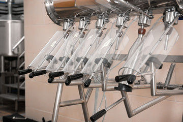 Beer dispensing system at modern brewing factory