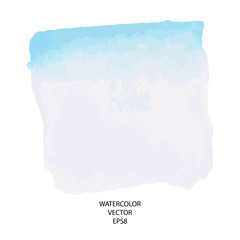 Stock vector illustration with abstract watercolor hand drawn texture, isolated on white background, blue like snow or ice watercolor texture backdrop, eps 8