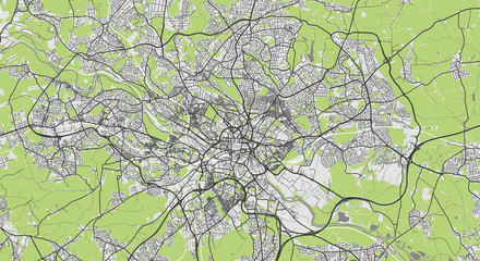Detailed map of Leeds, UK