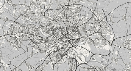 Detailed map of Leeds, UK