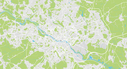 Detailed map of Leeds, UK