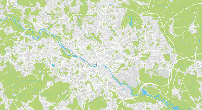 Detailed Map Of Leeds, UK