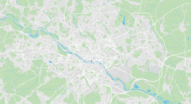 Detailed map of Leeds, UK