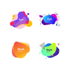 Colorful abstract liquid shapes set