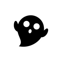 Halloween Spooky Ghost Silhouette Icon On A White Background - 300723335