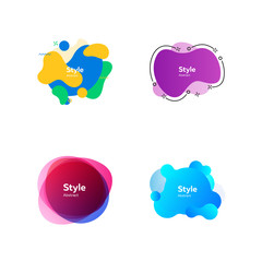 Collection of modern aqua abstract graphic elements