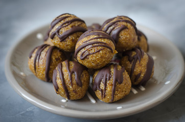 Handmade dried fruit candy nuts and chocolate