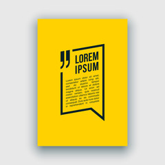 Obraz premium Quote speech bubble blank templates set. Text in brackets on flat paper, citation frames, quote bubbles. Textbox isolated on color background. Modern typography flat design cloud. Vector illustration.