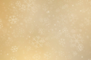 golden christmas background with snowflakes