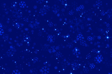 abstract blue christmas  background with stars and snowflakes