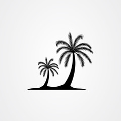 Palm tree silhouette icon. simple flat vector illustration