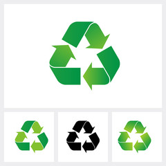 Fototapeta premium Set of recycle icon. Recycle symbol, eco green color.