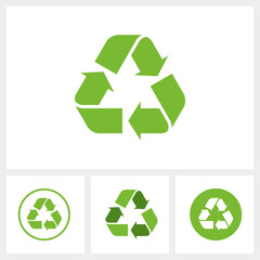 Set of recycle icon. Recycle symbol, eco green color.
