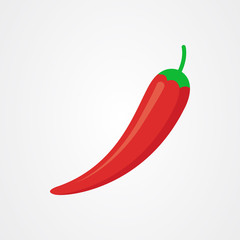 Chili pepper icon, spicy vegetable illustration.