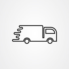 Delivery truck icon. simple flat vector illustration.