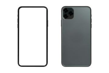 Isolated new mobilephone with blank screen for copyspace