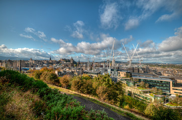 Fototapeta premium Edinburgh city skyline viewed from Calton Hill. Scotland - United Kingdom.
