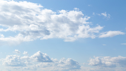 Sunny sky with minor clouds. Summer cloudscape background