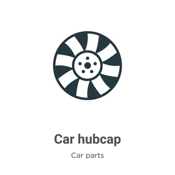 Car hubcap vector icon on white background. Flat vector car hubcap icon symbol sign from modern car parts collection for mobile concept and web apps design.