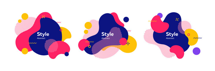 Set fluid geometric abstract badges