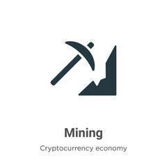 Mining vector icon on white background. Flat vector mining icon symbol sign from modern mining collection for mobile concept and web apps design.