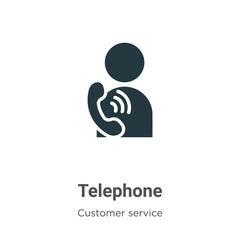 Telephone vector icon on white background. Flat vector telephone icon symbol sign from modern customer service collection for mobile concept and web apps design.