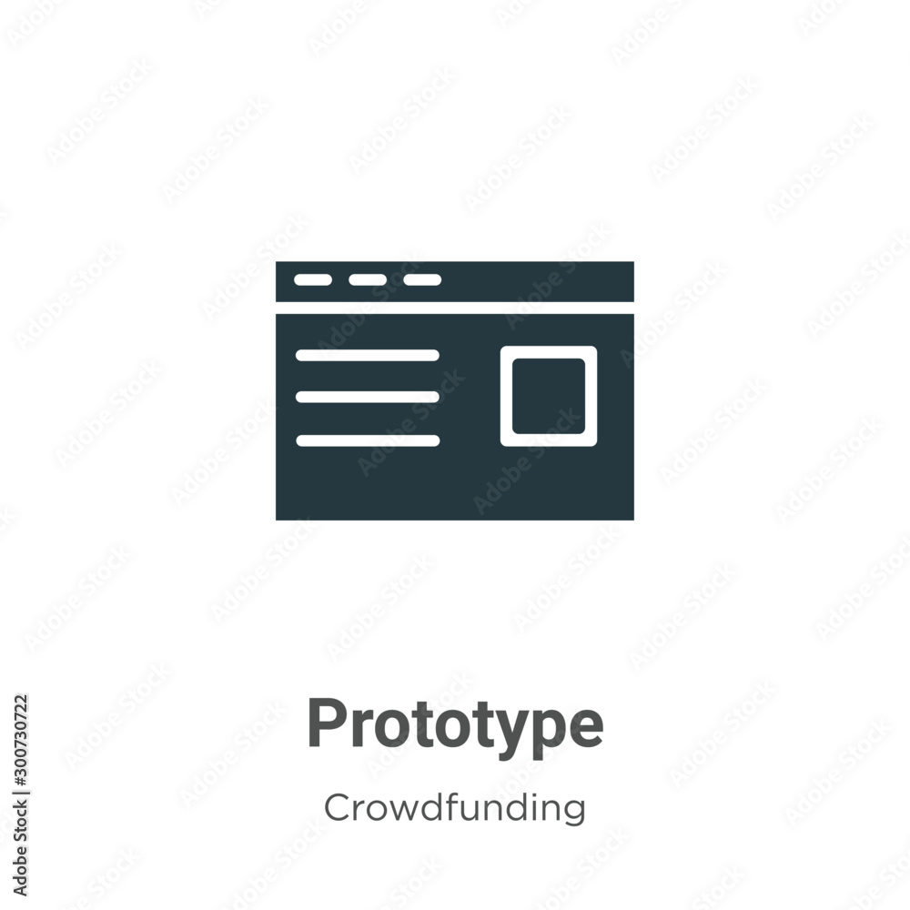 Poster prototype vector icon on white background. flat vector prototype icon symbol sign from modern crowdf