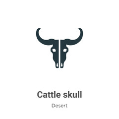 Cattle skull vector icon on white background. Flat vector cattle skull icon symbol sign from modern wild west collection for mobile concept and web apps design.