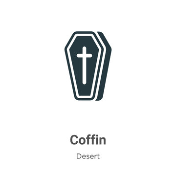 Coffin vector icon on white background. Flat vector coffin icon symbol sign from modern wild west collection for mobile concept and web apps design.
