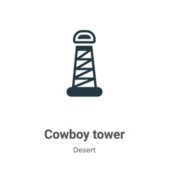 Cowboy tower vector icon on white background. Flat vector cowboy tower icon symbol sign from modern desert collection for mobile concept and web apps design.