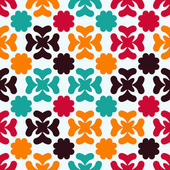 Fototapeta na wymiar Bright seamless pattern with floral geometric elements.