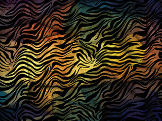 colorful zebra skin on geometric shapes