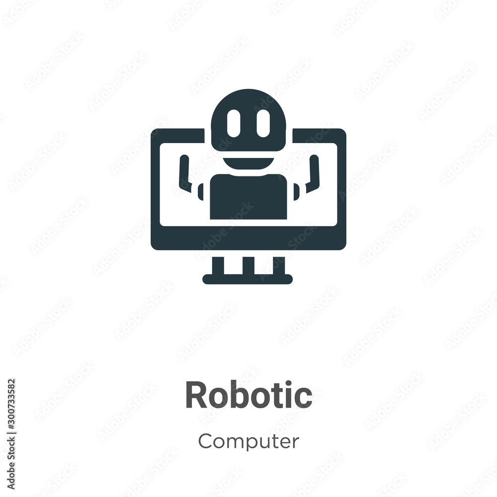 Poster robotic vector icon on white background. flat vector robotic icon symbol sign from modern computer c