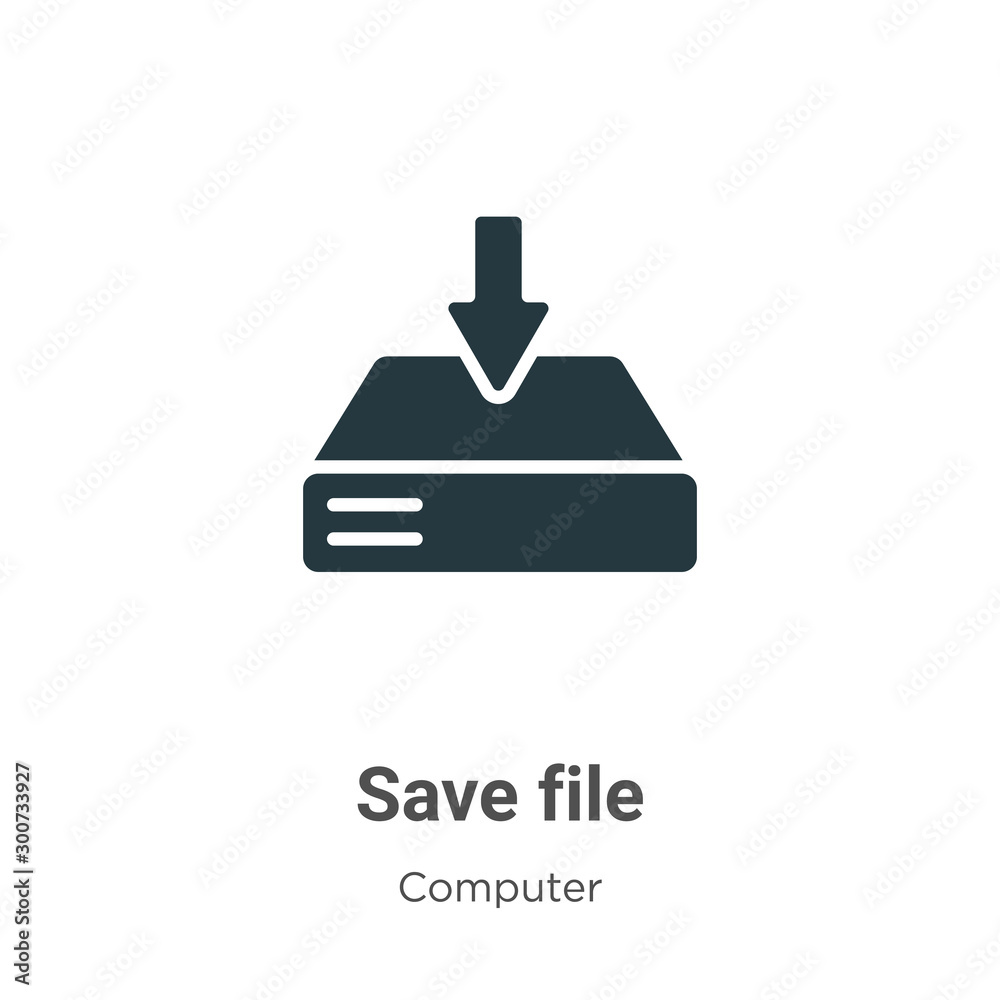 Poster save file vector icon on white background. flat vector save file icon symbol sign from modern comput